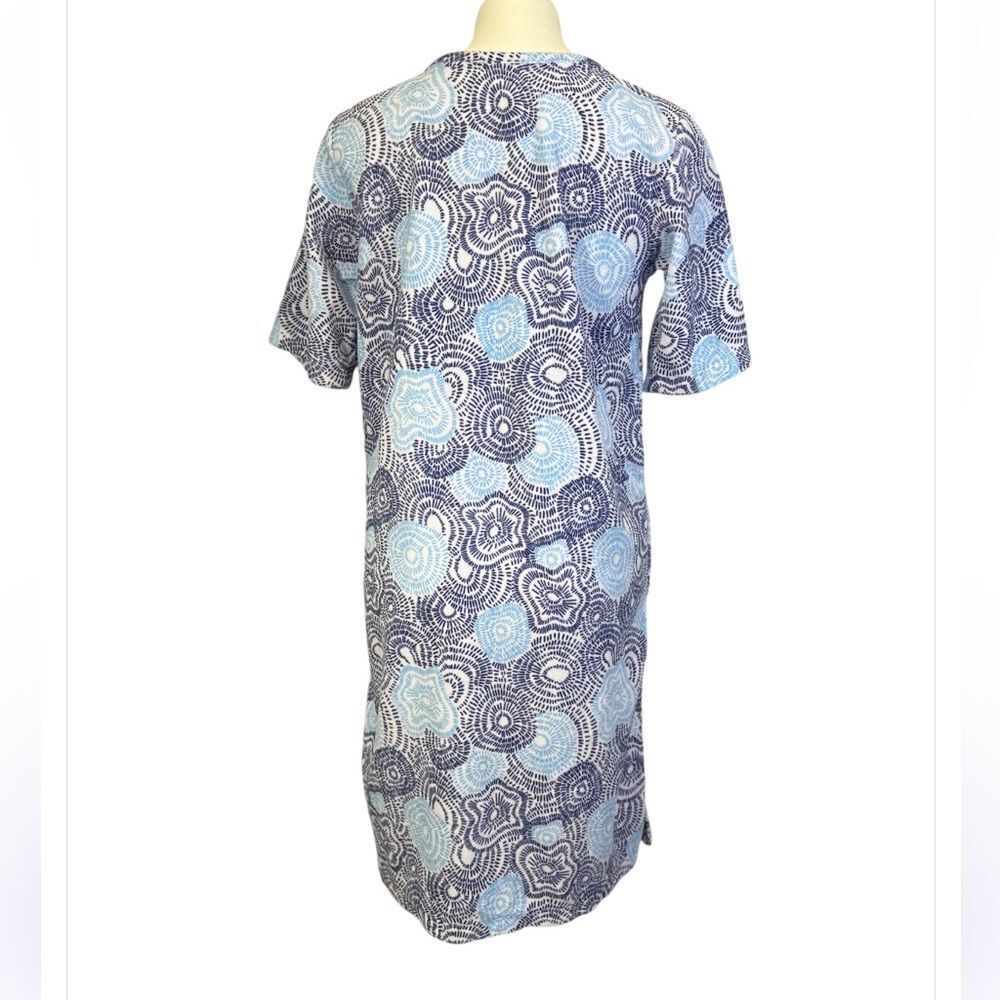 Stan Herman Blue Patterned Zip-Front Women's Robe - Picture 4 of 5